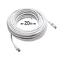 Cordon coaxial 9,5mm, 20m, femelle/mâle+adaptateur mâle/mâle, LEXMAN