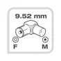 Raccord coaxial, blindée, 9,52mm, mâle/femelle, LEXMAN
