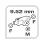 Tete dérivation coaxial, 9,52mm, 1 mâle/2 femelle, LEXMAN