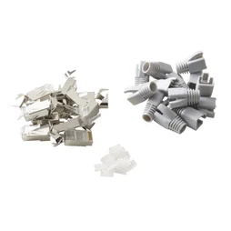 Lot de 12 fiches éthernet+manchon RJj45 cat 5, LEXMAN