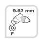 Fiche coudée blindée, 9,52mm, femelle, LEXMAN
