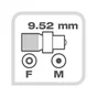 Adaptateur coaxial tv, 9,52mm, femelle, LEXMAN