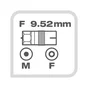 Adaptateur coaxial tv, 9,52mm, mâle, LEXMAN