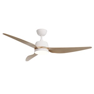 Ventilateur de plafond Marina led blanc/bois diam.122cm ip44 SULION