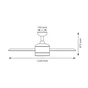 Ventilateur de plafond Marina led blanc/bois diam.122cm ip44 SULION