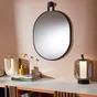 Miroir pendule, INSPIRE, l.50 X H.70 cm noir