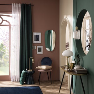 Miroir ovale Glam laiton, l.40 x H.78 cm