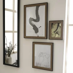 Miroir rectangulaire Atelier, INSPIRE, l.30 X H.110 cm noir