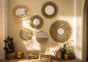 Miroir Palia, rond, diam 60 cm, naturel, Inspire