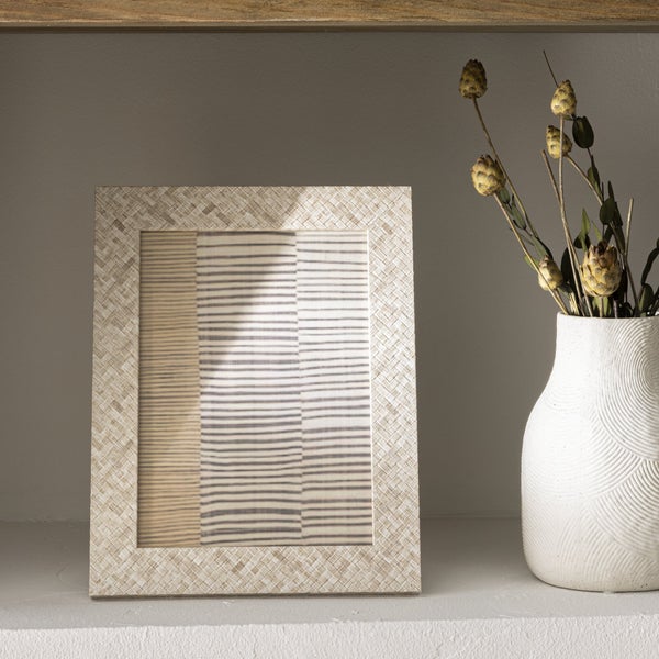 Cadre Palmeta, H.30 x l.24 cm beige, INSPIRE