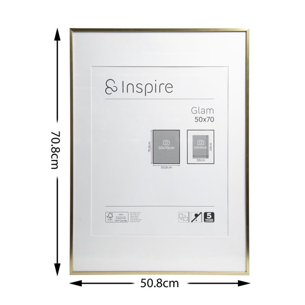Cadre en laiton, INSPIRE Glam, l.50 X H.70 cm