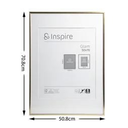 Cadre en laiton, INSPIRE Glam, l.50 X H.70 cm