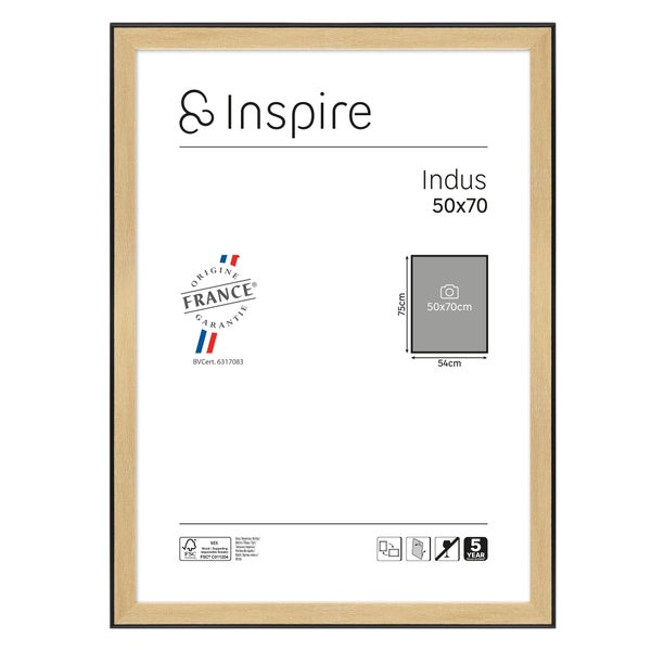 Cadre Indus, 50 x 70 cm marron foncé, INSPIRE