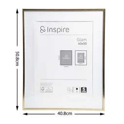 Cadre en laiton, INSPIRE Glam, l.40 X H.50 cm