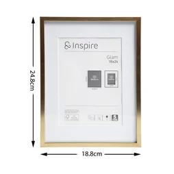 Cadre en laiton, INSPIRE Glam, l.18 X H.24 cm