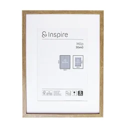 Cadre en bois de chêne Milo, INSPIRE, l.30 X H.40 cm