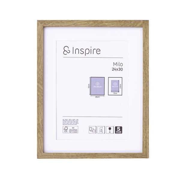 Cadre en bois de chêne Milo, INSPIRE, l.24 X H.30 cm