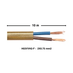 Câble électrique h03vvhf, LEXMAN, 2 x 0.75 mm2 or 10 m