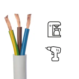 Câble ho5vvf 3g 1.5 mm² blanc 5 métres
