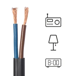 Câble ho3vvh2f 2x0.75  noir 15 métres