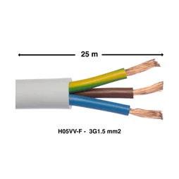 Câble ho5vvf 3g 1.5  blanc 25 métres