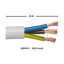 Câble ho5vvf 3g blanc 3 métres