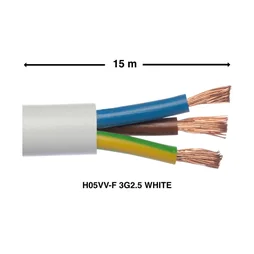 Câble ho5vvf 3g 2.5  blanc  15 métres