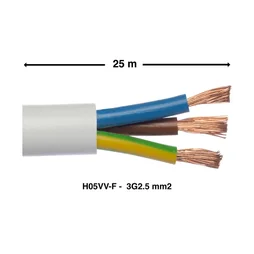 Câble ho5vvf 3g 2.5  blanc  25 métres