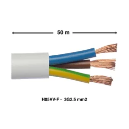 Câble ho5vvf 3g 2.5 blanc  50 métres