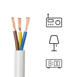 Câble électrique h03vv-f, LEXMAN, 3G0 x 0.75 mm2 blanc 5 m