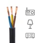 Câble électrique h03vv-f, LEXMAN, 3G0 x 0.75 mm2 noir 5 m