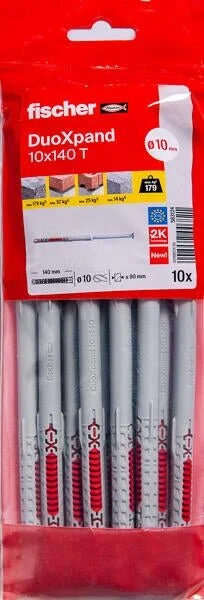 Cheville bimatière, FISCHER DUOXPD 10X140T, 10 pièces