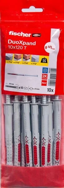 Cheville bimatière, FISCHER DUOXPD 10X120T, 10 pièces