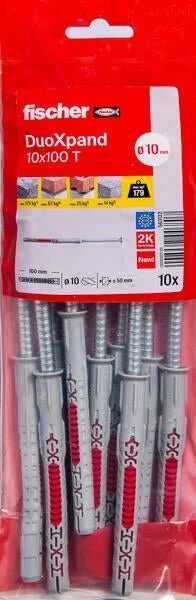 Cheville bimatière, FISCHER DUOXPD 10X100T, 10 pièces
