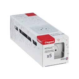 Lot 5 prises complet Mosaic, LEGRAND Blanc