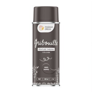 Peinture aerosol Tableau craie gribouille MAISON DECO gris hippo mat 400 ml