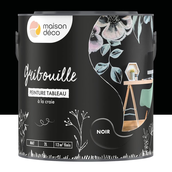 Peinture noir mat MAISON DECO Gribouille 2l