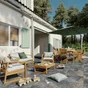 Salon bas en acacia Solaris NATERIAL, 4 personnes