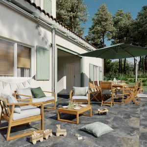 Salon bas en acacia Solaris NATERIAL, 4 personnes