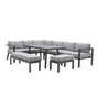 Salon d'angle en aluminium anthracite 10 personnes Naxos II NATERIAL