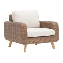 Fauteuil bas en résine tressée et aluminium effet bois Nerea NATERIAL