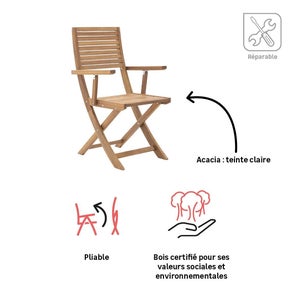 Lot 2 fauteuils en acacia Solaris II NATERIAL