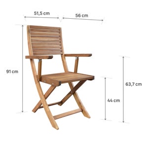 Lot 2 fauteuils en acacia Solaris II NATERIAL