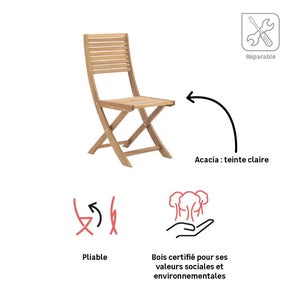 Lot de 2 chaises Solaris II en acacia miel NATERIAL