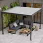 Pergola bioclimatique autoportante First II, aluminium gris anthracite 9m²