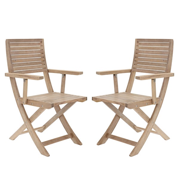Lot de 2 fauteuils NATERIAL en acacia, Solaris II