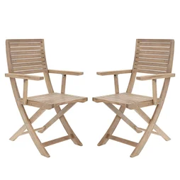 Lot de 2 fauteuils NATERIAL en acacia, Solaris II
