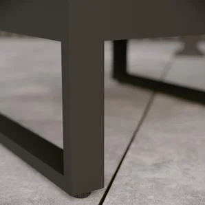 Salon bas d'angle en aluminium gris et polywood Clara NATERIAL