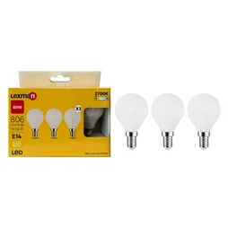 Lot de 3 ampoules led  E14, 806Lm = 5.9W, LEXMAN