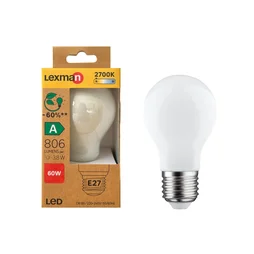 Ampoule led E27, 806Lm = 60W, blanc chaud, LEXMAN